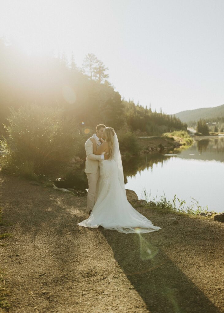 Wedding taking photos at Echo Lake