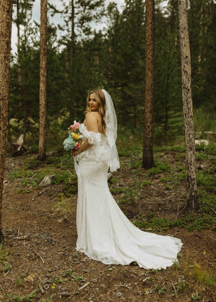 mountain wedding bride 