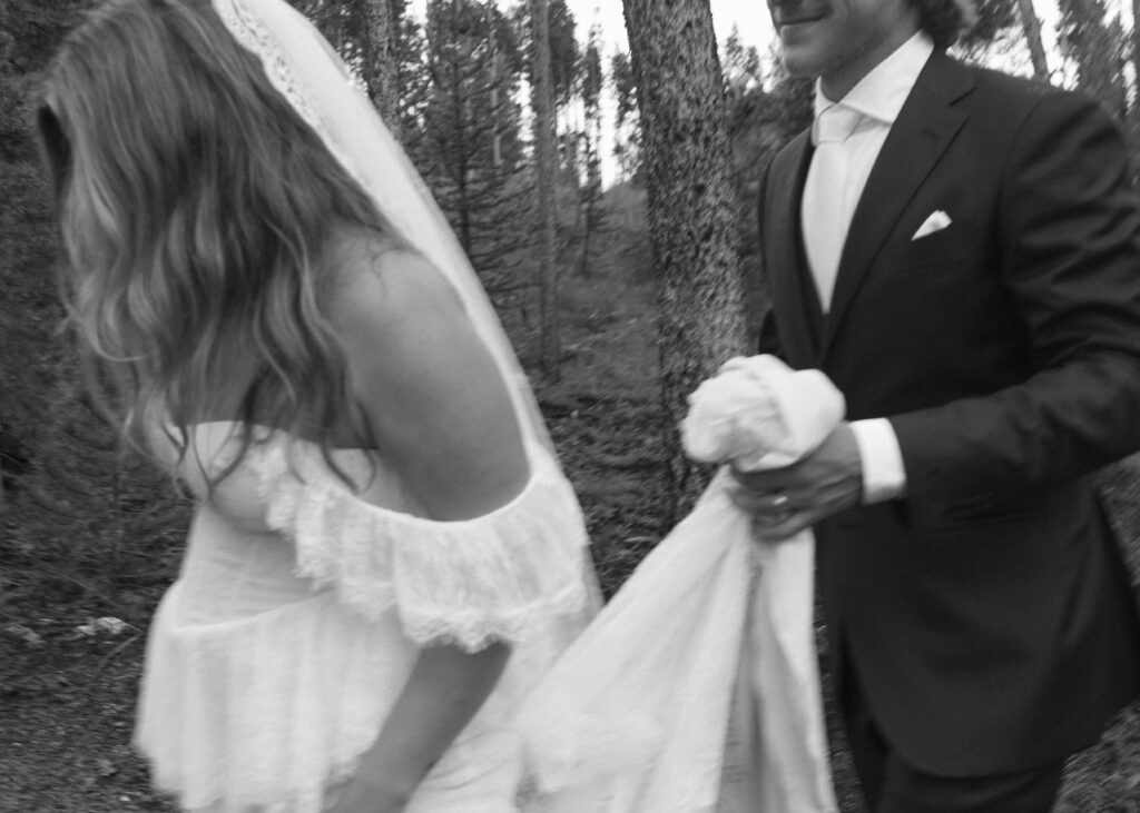 mountain wedding bride and groom photos