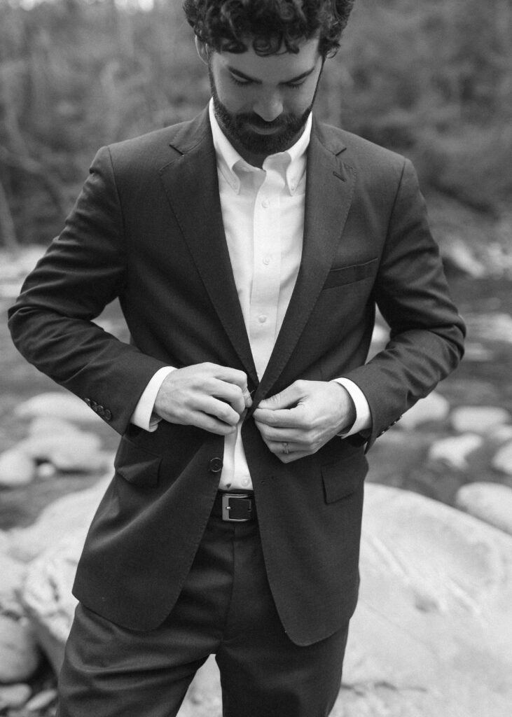 grooms solo photo at Great Smoky Mountains National Park