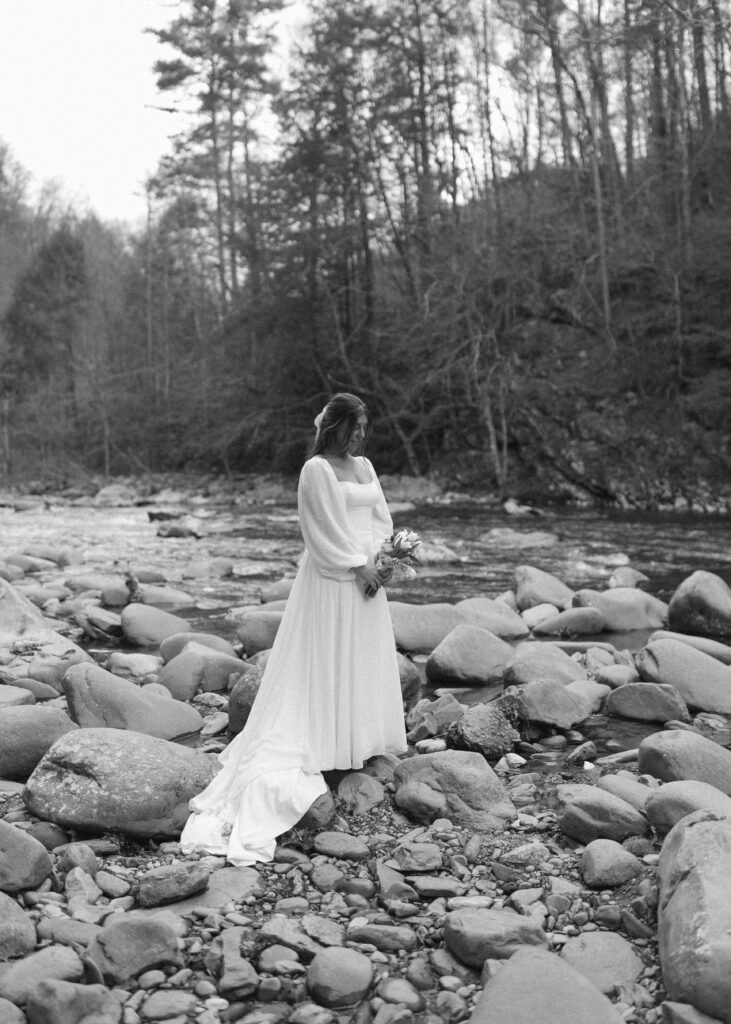 brides solo photo at Great Smoky Mountains National Park
