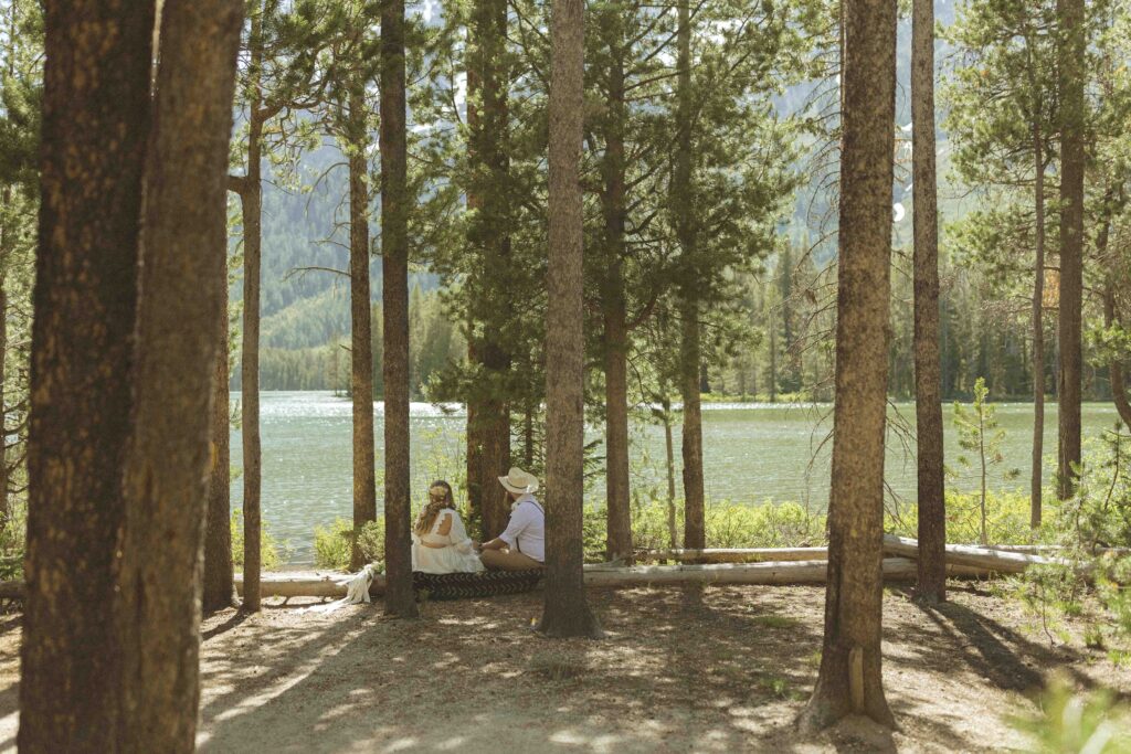 couple writing vows for their Grand Tetons wedding