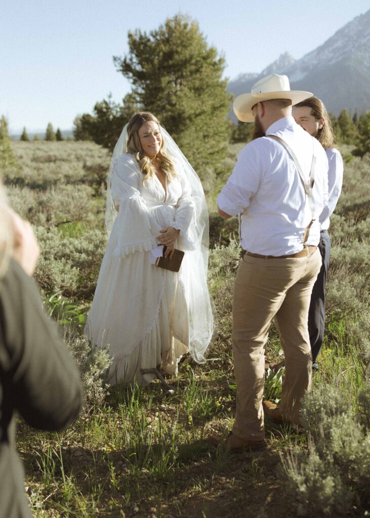 groom reading vows for his mountain view turnout wedding 