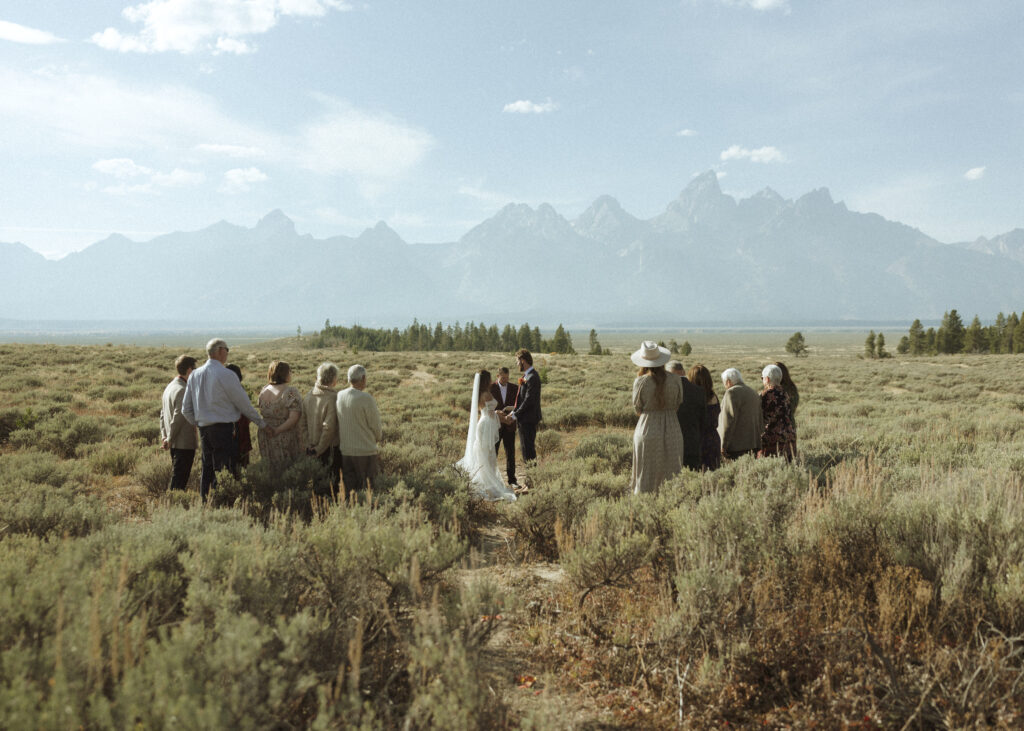 fall elopement ceremony in the Grand Tetons 