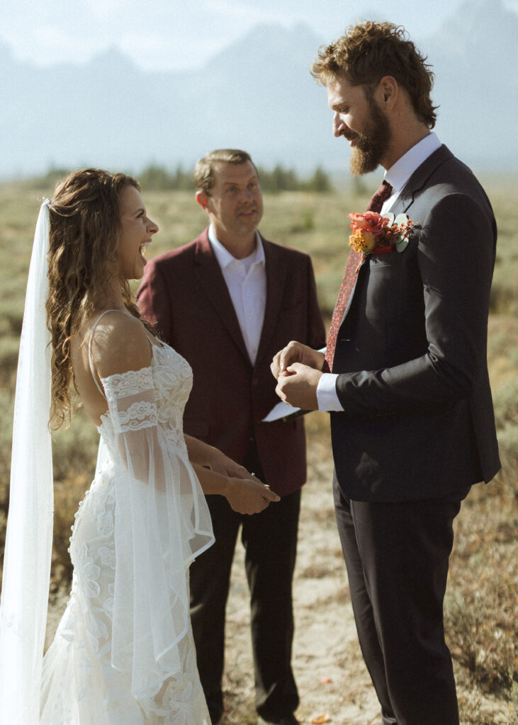 fall elopement ceremony in the Grand Tetons 