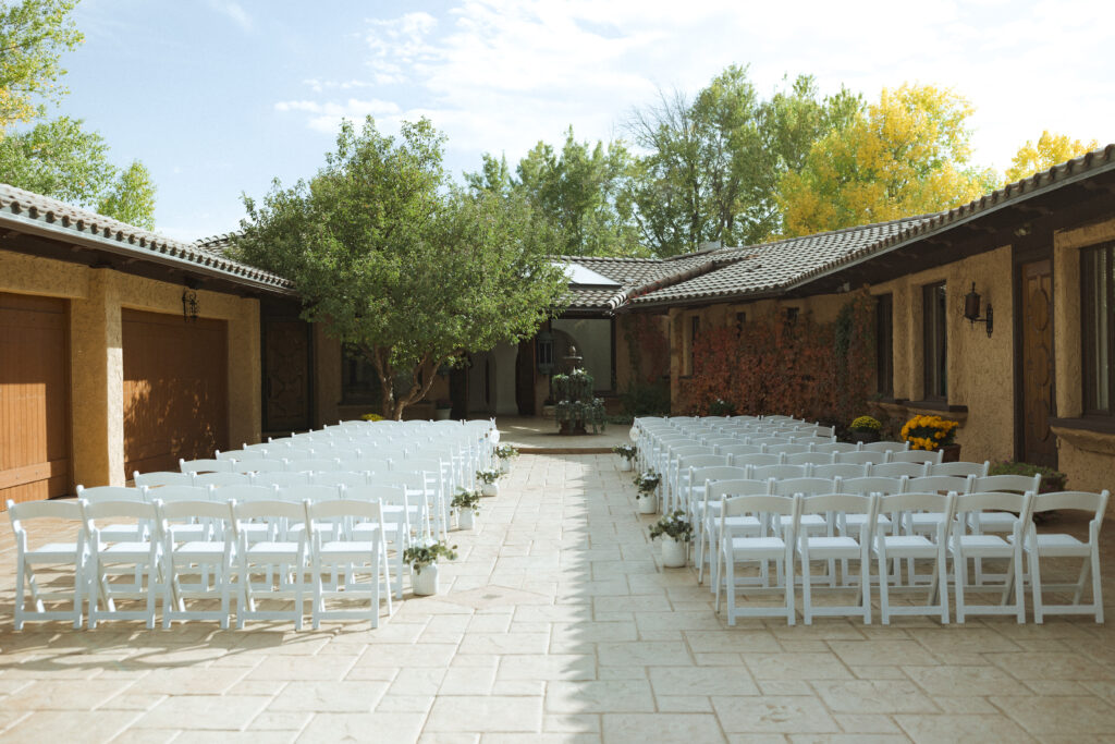 wedding ceremony setup at Villa Parker