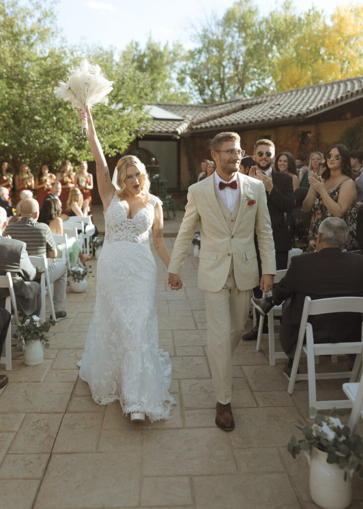 Bride and groom are married at the Villa Parker 