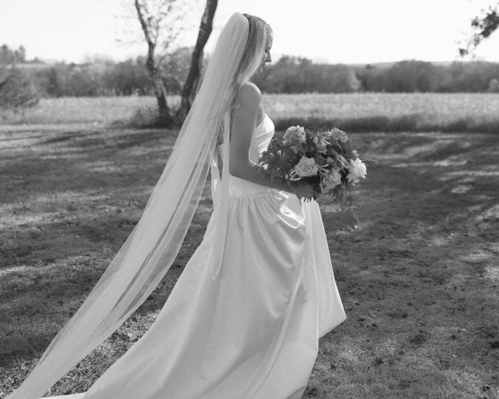 bride walking at Roca Ridge Events 