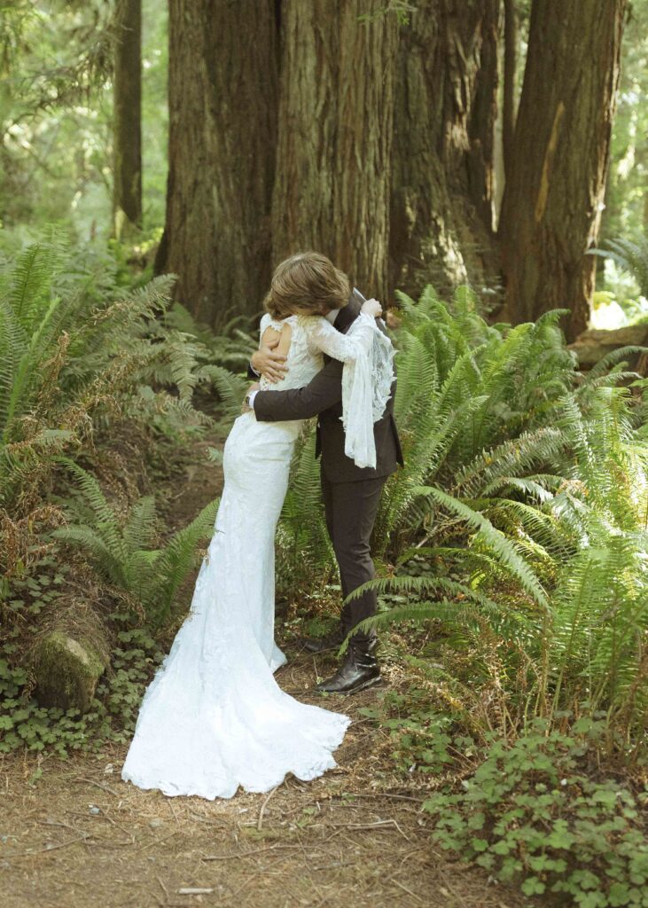 bride and groom reading their vows for their elopement 