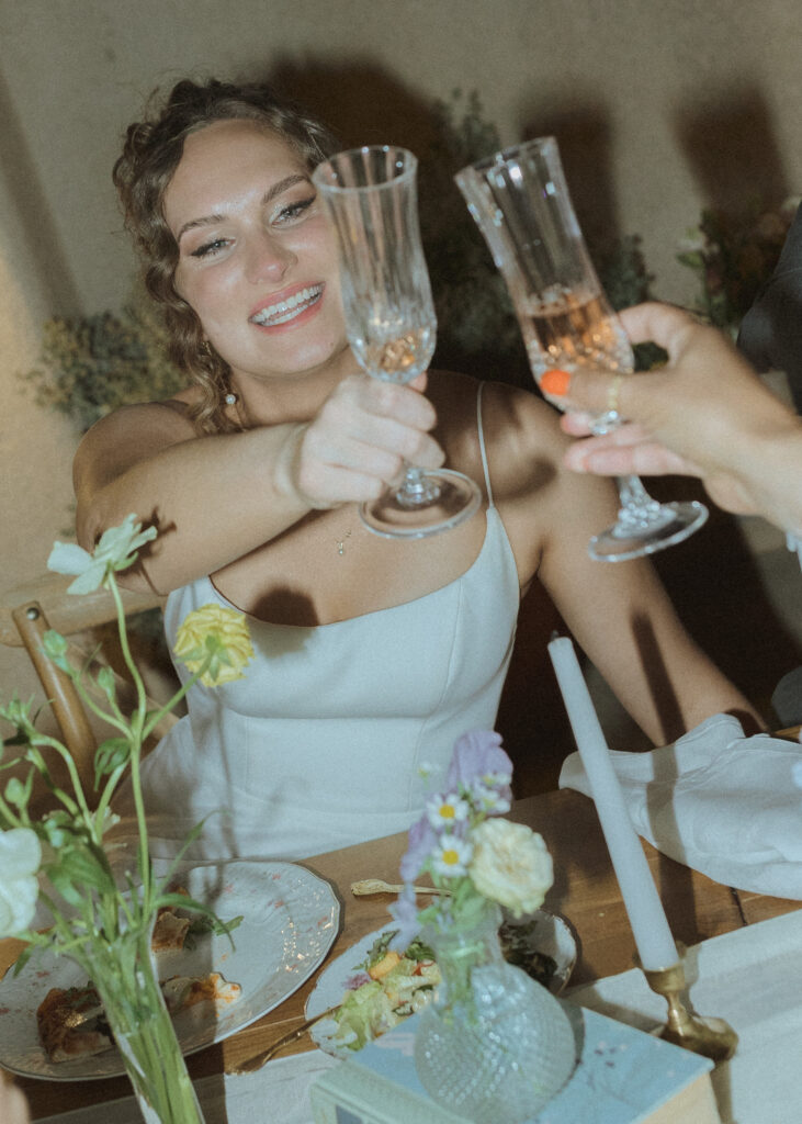 bride celebrating during speeches at Tlaquepaque