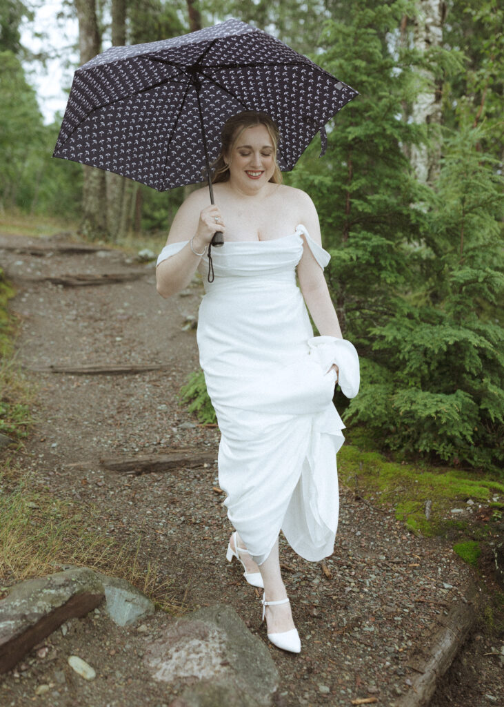 bride and grooms first look at Lake McDonald lodge