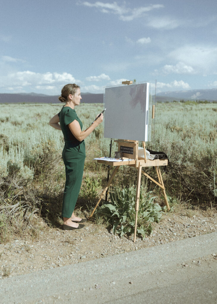 live painter at mountain view turnout wedding