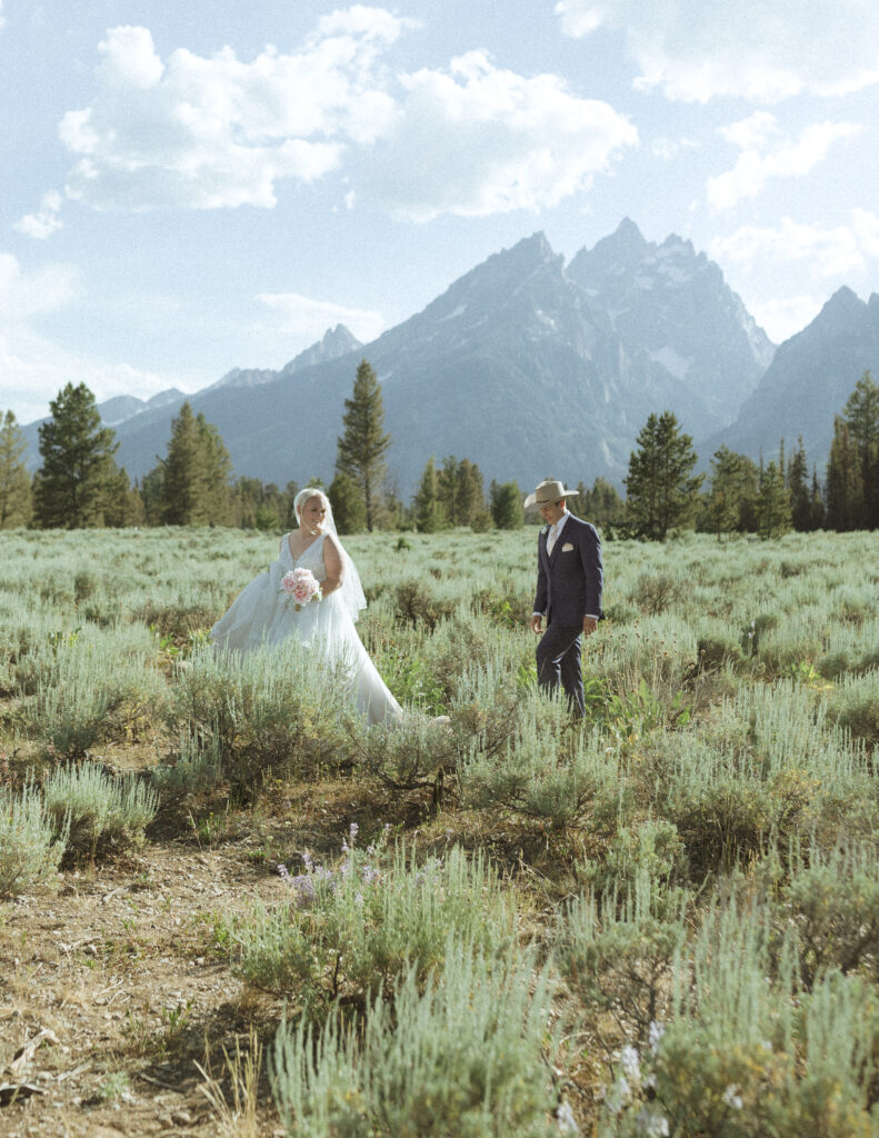 bride and grooms photos after their ceremony at mountain view turnout